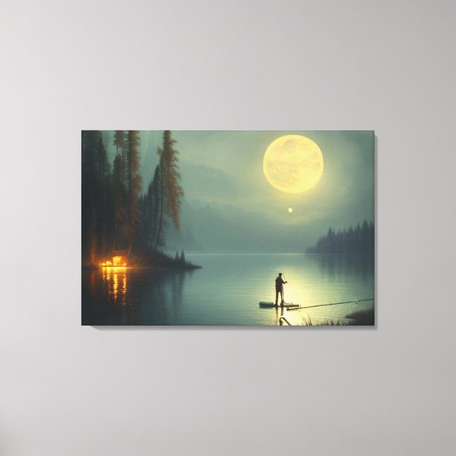 Kanvastrycket Midnight Fishing Canvastryck (Framsida)