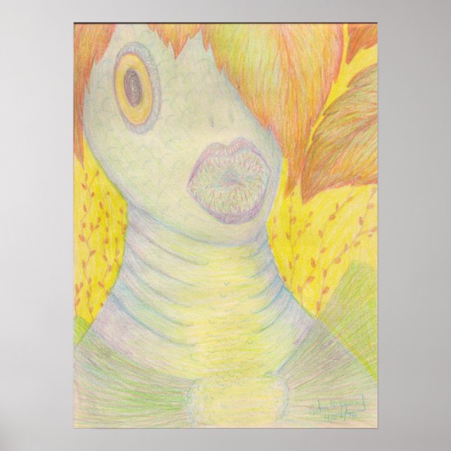 kanvastrycket "Min Sjöjungfru" Poster (Framsidan)