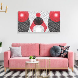Kanvastrycket Modern Abstrakt Red & Black Canvastryck