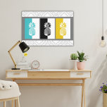Kanvastrycket Modern ananas färgämne Canvastryck<br><div class="desc">Färgstryck på ananas (vita och vita,  svarta och vita,  guld och vita) som sträcker sig över en 24-tums x36-tums utsträckt arbetsyta med ett mönster i bakgrunden. Modern och konstnärlig - perfekt för att lägga till färg i ett snyggt hem eller på ett kontor.</div>