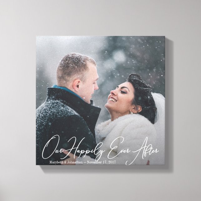 Kanvastrycket Modern Bröllop-offertfoto för Anpass Canvastryck (Framsida)