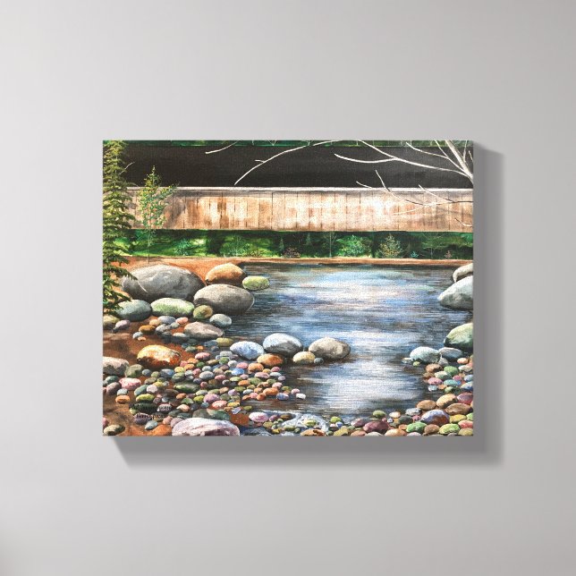 Kanvastrycket Modern Original Brook Art Stretched Canvastryck (Framsida)