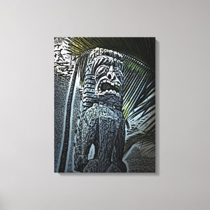 kanvastrycket mörk tiki statue canvastryck