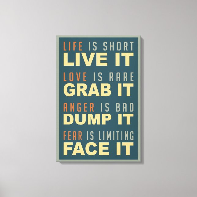 Kanvastrycket Motivational Life Advice Canvastryck (Framsida)
