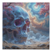 Kanvastrycket Mystic Skull Faux