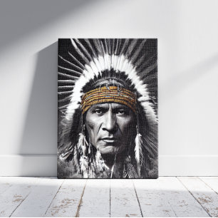 Kanvastrycket Native American Iroquis Canvastryck
