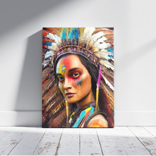 Kanvastrycket Native American Sioux Canvastryck