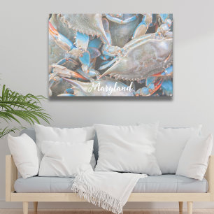 Kanvastrycket Nautical Beach House Rustic Crab Canvastryck