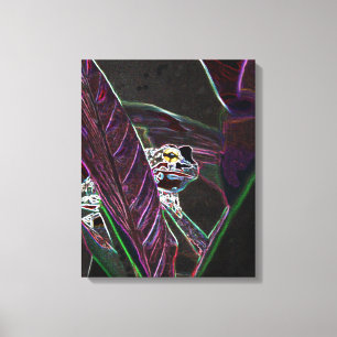 Kanvastrycket Neon Froggy Fine Art Canvastryck