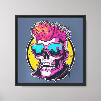Kanvastrycket Neon Punk Skull har sparats Canvastryck