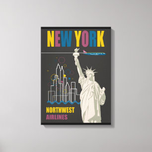 Kanvastrycket New York Northwest Airlines Stretche Canvastryck