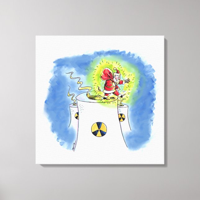 Kanvastrycket Nuked Jultomten Canvastryck (Framsida)