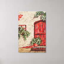 Kanvastrycket Old Rustic Cottage Faux