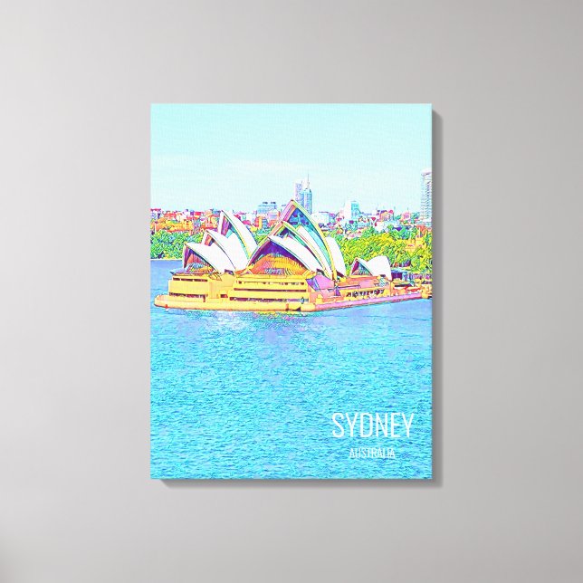 Kanvastrycket Opera House Sydney Harbour vatten vi Canvastryck (Framsida)