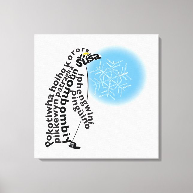 Kanvastrycket Ord Penguin Canvastryck (Framsida)