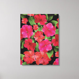 Kanvastrycket Painterly Impatiens Flowers Canvastryck