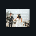 Kanvastrycket personlig Bröllop Photo & Vows Canvastryck<br><div class="desc">Modern design och elegant-Kanvastryck för utskrift av Personlig Bröllop Photo & Vows som kan anpassas med din text. Klicka på knappen "Anpassa" och använda verktyg som är utformat för att ändra mallen. Kolla in Graphic Art Design-arkivet för andra produkter som matchar den här designen!</div>