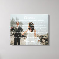 Kanvastrycket personlig Bröllop Photo & Vows