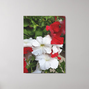 Kanvastrycket Petunias Red and White Canvastryck