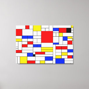 Kanvastrycket Piet Mondrian Stil Abstrakt Art Canvastryck