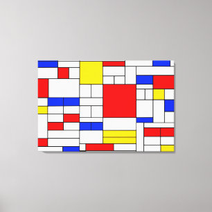 Kanvastrycket Piet Mondrian Stil Abstrakt Art Canvastryck