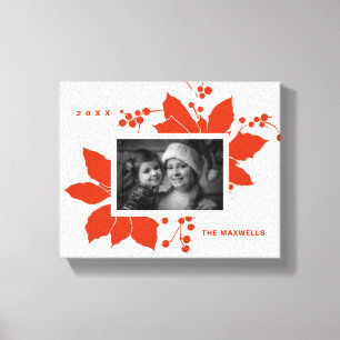 Kanvastrycket Poinsettia Red Graphic Helgdag Photo Canvastryck