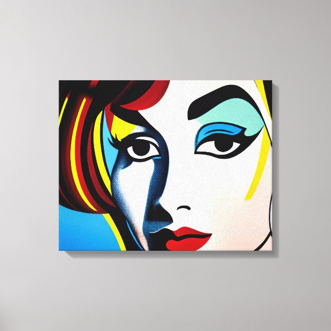 Kanvastrycket Pop Art Porträtt Canvastryck (Framsida)