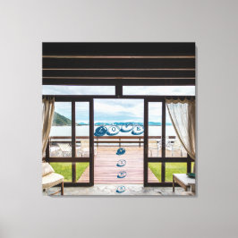 Kanvastrycket Positiv fras som har sparats i fönst Canvastryck