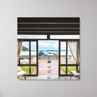 Kanvastrycket Positiv fras som har sparats i fönst Canvastryck