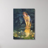 Kanvastrycket Pre-Raphaelite Art i Kväll mitt på s