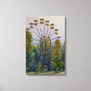 Kanvastrycket Pripyat Ferris-hjulmålning Canvastryck