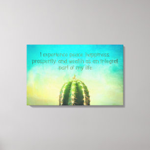 Kanvastrycket Prosperity Mantra Cactus Canvastryck