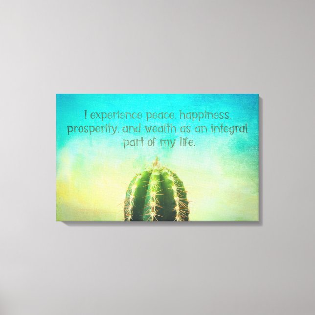 Kanvastrycket Prosperity Mantra Cactus Canvastryck (Framsida)