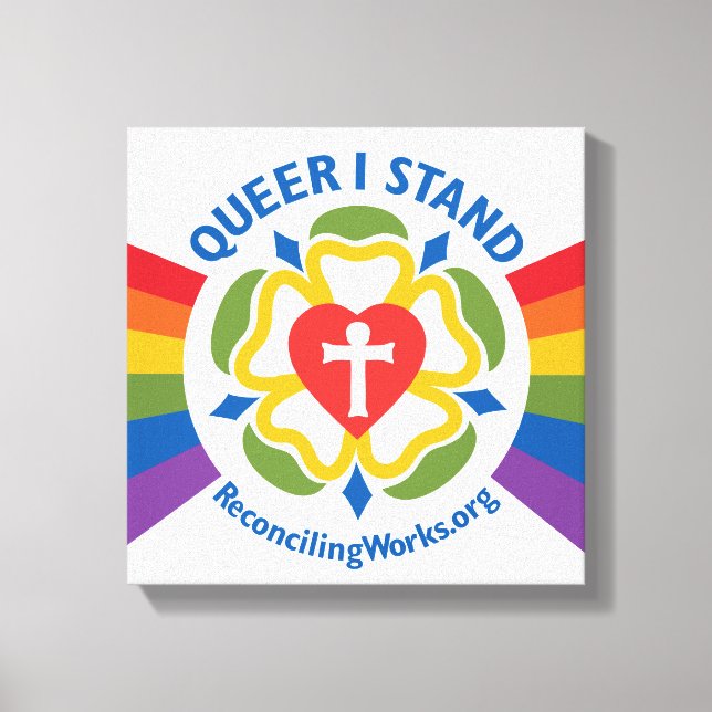 kanvastrycket "Queer I stand" Canvastryck (Framsida)