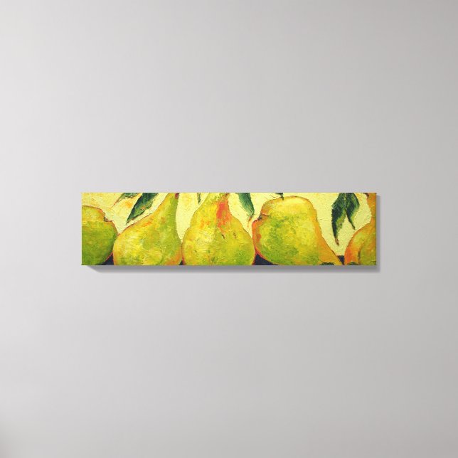 Kanvastrycket Radbyte för galleriet grönt Pears Canvastryck (Framsida)