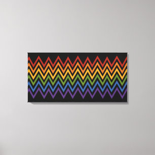Kanvastrycket Rainbow Chevron Mönster anpassningsb Canvastryck