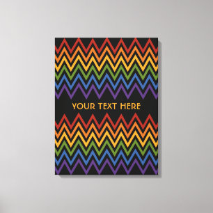 Kanvastrycket Rainbow Chevron Mönster anpassningsb Canvastryck