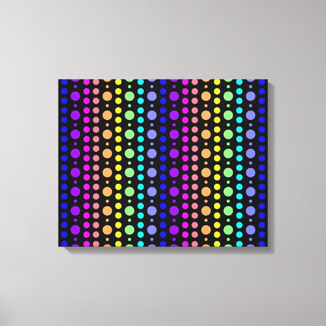 Kanvastrycket Rainbow of Dots Canvastryck (Framsida)