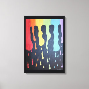 Kanvastrycket Rainbow Rain Canvastryck