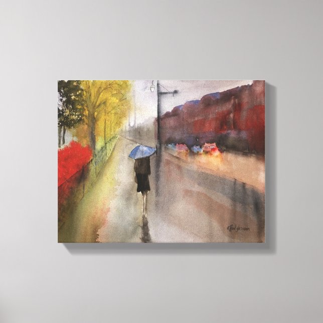 KANVASTRYCKET RAINY PARIS WATERCOLOR CANVASTRYCK (Framsida)