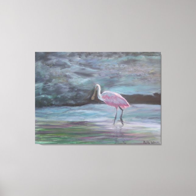 Kanvastrycket Read Florida-Roseate Spoonbill Canvastryck (Framsida)
