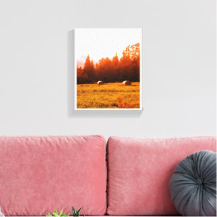 Kanvastrycket Red Bales Canvastryck