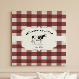 Kanvastrycket Red Buffalo Play Farm Cow Canvastryck