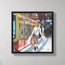 Kanvastrycket Resa Fantasy Art i tyska Elf Family Canvastryck