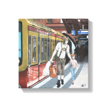 Kanvastrycket Resa Fantasy Art i tyska Elf Family