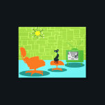 Kanvastrycket Retro Space-åldern Kattunge är stopp Canvastryck<br><div class="desc">Det sägs att hundar har ägare och katter har personal. Kattdjuret för det här Kanvastrycket med Kattunge som stoppades i Retro Space kunde inte godkänna mer! 1960-talets minimalistiska konsthantverk i stil har en slank, svart katt i ett modernt vardagsrum i mitten av århundradet. Det sofistikerade rummet har en grönt, en...</div>