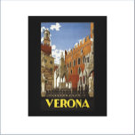 Kanvastrycket Retro Verona Travel Poster Canvastryck<br><div class="desc">Lova retro-reseaffisch för VERONA mot svart bakgrund.</div>