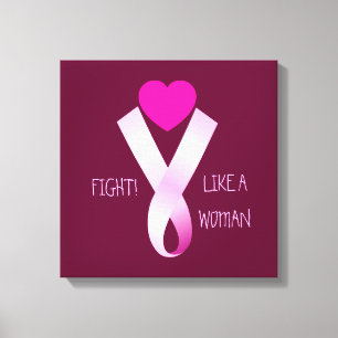 Kanvastrycket rosa Fight Canvastryck
