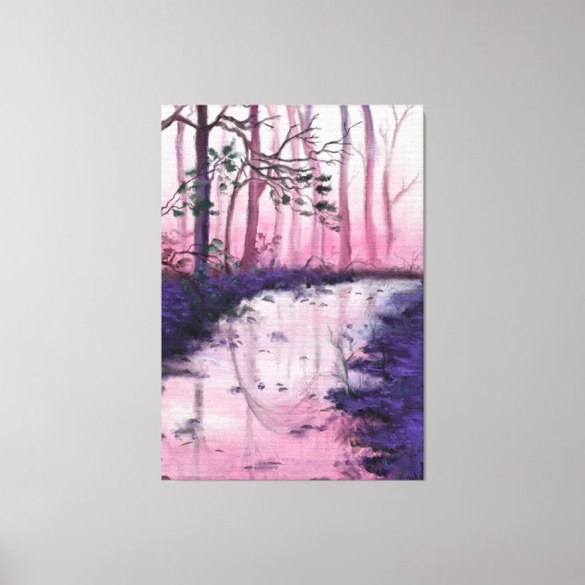 Kanvastrycket rosa morgon - målarteckning canvastryck (Framsida)