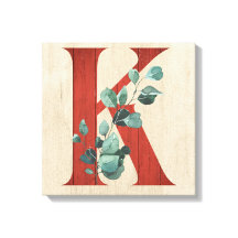 Kanvastrycket Rustic Wood & Eucalyptus Brev K
